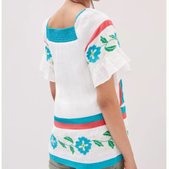 Anthropologie Seen Worn Kept Embroidered Tunic Blouse Size 4 - Picture 2 of 10